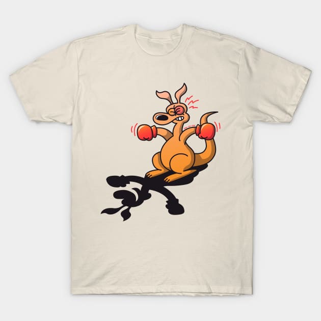 Boxing kangaroo attacked by his own shadow! T-Shirt by zooco